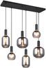 LED Pendelleuchte 6-flammig mit Glasschirmen Chrom bedampft, Breite 92cm Bild 2