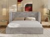 Polsterbett Bett mit Holzlattenrost Schlafzimmer Bett Doppelbett gepolstertes Kopfteil - EMORA CLASSIC - 200x200 cm - Hellgrau Plüsch Bild 5