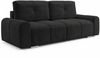Schlafsofa Fluffy mit Schlaffunktion und Bettkasten - Bonellfederkern, Chenille-Bezug, große Liegefläche 195x145 cm, modernes Polstersofa & Bettsofa, weich & voluminös Sofa (Schwarz (Vibe 99)) Bild 2