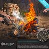 KESSER® Kaminholzregal 5-teiliges Set Kaminholzständer Feuerholzablage Brennholzregal Innen und Aussen Metall 2 Ebenen mit 4 Kaminwerkzeug für Kamin & Ofen, Stahl 40x30x74,5cm Verstellbar Gold / Schwarz Bild 4