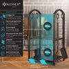 KESSER® Kaminholzregal 5-teiliges Set Kaminholzständer Feuerholzablage Brennholzregal Innen und Aussen Metall 2 Ebenen mit 4 Kaminwerkzeug für Kamin & Ofen, Stahl 40x30x74,5cm Verstellbar Gold / Schwarz Bild 2