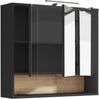 Badezimmerspiegelschrank >Liguria< in Anthrazit / Evoke Eiche - 80x72x21 (BxHxT) Bild 3