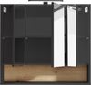 Badezimmerspiegelschrank >Liguria< in Anthrazit / Evoke Eiche - 80x72x21 (BxHxT) Bild 5