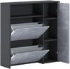 Dmora Eingangsmöbel Dafenagya, Moderner Eingang, Wandgarderobe, Multifunktions-Aufbewahrungskonsole, 92x27h94 cm, Anthrazit und Zement Bild 4
