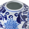 Blumenvase GIRONA Porzellan 35 cm Weiß Blau Bild 4
