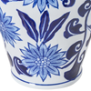 Blumenvase GIRONA Porzellan 35 cm Weiß Blau Bild 5