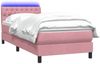 vidaXL Boxspringbett mit Matratze & LED Rosa 90x220 cm Samt 3317204 Bild 3