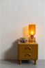 Nachttisch Rune Metall, Retro Design mit 2 Schubladen, honiggelb, 45 x 42 x 42 cm Bild 2