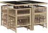 vidaXL 9-tlg. Garten-Essgruppe mit Kissen Beigemischung Poly Rattan 3210960 Bild 3