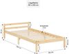 Holzbett inkl. Lattenrost 90x200 natur Bild 3