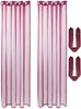 Bestlivings Transparente Gardine in der Farbe Beere, mit Ösen 2er Pack (B140 x L175) inkl. 2 Raffhalter, viele Varianten erhältlich Bild 2