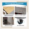 SeedWave Kücheninsel mit Arbeitsplatte, 6 Weinflaschenhalter, Verstellbare Regale, Türablagen, 2 Schubladen, 360° drehbare feststellbare Rollen Bild 3