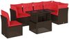 vidaXL 7-teiliges Gartensofa-Set mit Kissen, braun, Polyrattan 3266624 Bild 2