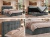 Boxspringbett SOLVEN mit Matratze H3 und Topper Visco, zwei Bettkästen, Doppelbett mit Stauraum, Bonell-Federkern, gepolsterte Kopfstütze - 200 x 200 cm - Dunkelgrau Stukture Bild 2
