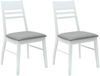 vidaXL Esszimmerstühle 2 pcs Weiß 43 x 54 x 89 cm Massives Gummiholz 42020442 Bild 2