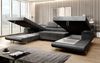 Designer Sofa Calvera U mit Schlaf- und Klappfunktion (Samt) Grau Samt Bild 4