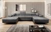 Designer Sofa Calvera U mit Schlaf- und Klappfunktion (Samt) Grau Samt Bild 3