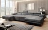 Designer Sofa Calvera U mit Schlaf- und Klappfunktion (Samt) Grau Samt Bild 5