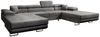 Designer Sofa Calvera U mit Schlaf- und Klappfunktion (Samt) Grau Samt Bild 2