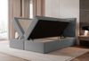 Selsey 'Silensio' Boxspringbett mit Bonellmatratze, Topper, Samt, grau, 160x200 cm Bild 3