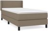 vidaXL Boxspringbett mit Matratze Taupe 90x200 cm Stoff 3129525 Bild 2