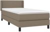 vidaXL Boxspringbett mit Matratze Taupe 90x200 cm Stoff 3129525 Bild 3