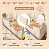 Polsterbett Daybett 90x190 cm Tagesbett Schlafsofa mit Ausziehbett 90x190 cm, Leinen, Beige Bild 3