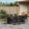 vidaXL Garten Essgruppe 9 pcs Schwarz Poly-Rattan 3365414 Bild 4