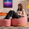 icon Sitzsack Sessel Gaming Stuhl aus Techmesh mit Hocker (Spar-Set, 1 x Sitzsack, 1 x Fußhocker), Sitzsack XXL, Gaming Sitzsack, Made in Germany, Erwachsene & Kinder Bild 2