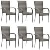 vidaXL Gartenstühle Stapelbar 6 Stk. Grau Poly Rattan 310088 Bild 2