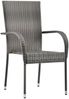 vidaXL Gartenstühle Stapelbar 6 Stk. Grau Poly Rattan 310088 Bild 3