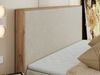 Doppelbett, Boxspringbett mit Bettkästen, Multipocket-Matratze und Topper, Set mit Kopfteil, Eiche Wotan Holzrahmen - WOOD CLASSIC - 160 x 200 cm - Creme Struktur - H4 Bild 3
