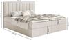 Selsey 'Togents' Boxspringbett 160x200 mit Stauraum und Topper, hydrophobe Chenille, graubeige Bild 5