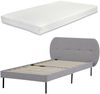 Polsterbett Porvoo mit Matratze Textil 90x200 cm Grau [en. casa] Bild 2