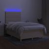 vidaXL Boxspringbett mit Matratze & LED Creme 120x200 cm Stoff, Härtegrad: H2 [3135506] Bild 4