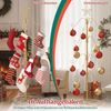 Weihnachtsstrumpfhalter Displaybaum mit 16 Haken & Sternspitze Ornament-Hängegestell Metallständer Golden Bild 3