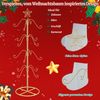 Weihnachtsstrumpfhalter Displaybaum mit 16 Haken & Sternspitze Ornament-Hängegestell Metallständer Golden Bild 5