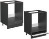 Herdumbauschrank Fame-Line Anthrazit-Gold Landhaus 60 cm ohne Arbeitsplatte Vicco Bild 5