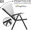sunnypillow Gartenstuhl Klappsessel klappbar 8-Fach verstellbare Rückenlehne mit Armlehnen, 1 Stück Bild 4