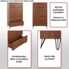 Kommode HWC-M49, Highboard Schrank, 3D-Design 5 Schubladen MDF Metall 145x80x44cm ~ natur Bild 2