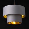 lux. pro 'Lopar' Hängeleuchte, E27, Metall / Stoff, Grau, Ø 30 cm Bild 3