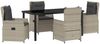 vidaXL Garten Essgruppe 5 pcs Hellgrau Poly-Rattan 3380977 Bild 2