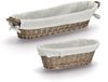 ZELLER Baguette-Korb 14175 mit Beutel, Weide und Canvas, 49 x 14 x 10 cm Bild 3
