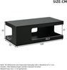 Merax Couchtisch 50*100*35cm, durchbrochener Teetisch, großer Hochglanz-kaffeetisch mit Ablageflächen aus gehärtetem Glas auf beiden Seiten, Beistelltisch mit LED-Lichtleiste, Schwarz Bild 4