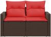 vidaXL Gartensofa mit Kissen 2-Sitzer Braun Poly Rattan 366234 Bild 4