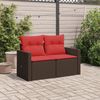 vidaXL Gartensofa mit Kissen 2-Sitzer Braun Poly Rattan 366234 Bild 3