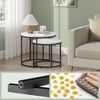 Home Collective Couchtisch 2er Set Beistelltisch Loft Design 2in1 Verschachtelung Wohnzimmer, kratzfeste Oberfläche 53cm und 43cm Marmor Optik mit schwarzen Beinen Bild 3