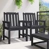 vidaXL Garten-Esszimmerstuhl 2 pcs Schwarz 65,5 x 59 x 88 cm HDPE 42006605 Bild 3