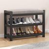 BlingBin Schuhbank mit Sitzfläche und Stauraum, Schuhschrank aus Edelstahl (1er Set, 1-St, 40 x 25 x 43 cm), Schuhwechselhocker mit Kissen für Flur, Eingangsbereich & Wohnzimmer Bild 5