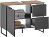 Badezimmer-Set >Denver< (2-tlg.) in schwarz / Evoke Eiche Dekor - 80x195x35 (BxHxT) Bild 4